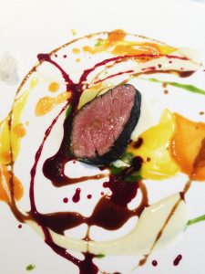 Osteria Francescana Beautiful, psychedelic, spin-painted veal, not flame grilled