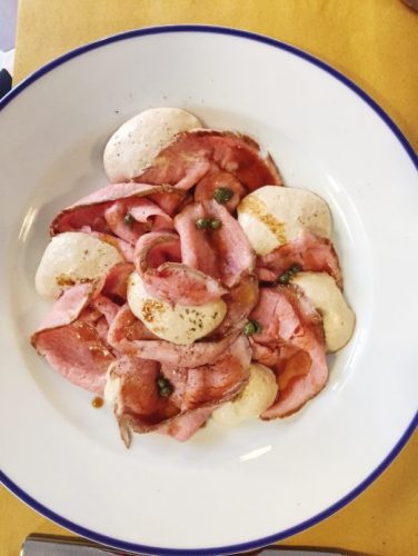 Vitello Tonnato at Trippa restaurant in Milan