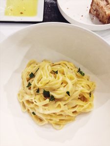 Spazio Milano restaurant tagliatelle with lemon, parmesan and mint