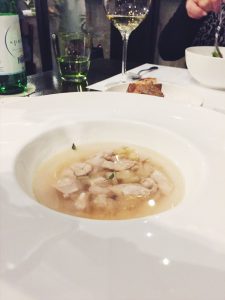 Spazio Milano Chicken Consomme with white celery and herbs