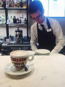 Illy Caffè Flagship Montenapoleone Milan cappuccino and barista
