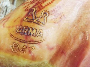 Prosciutto di Parma stamped ham