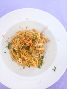 Food in Palermo Corona Trattoria Spaghettone with calamari