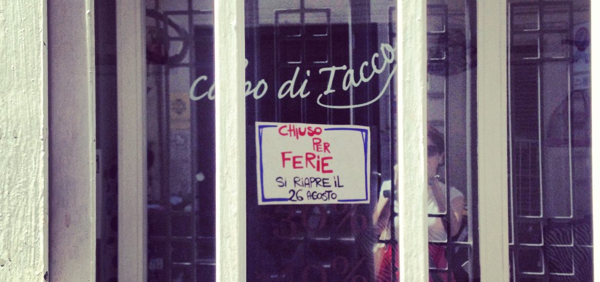 Restaurant in Milan in August