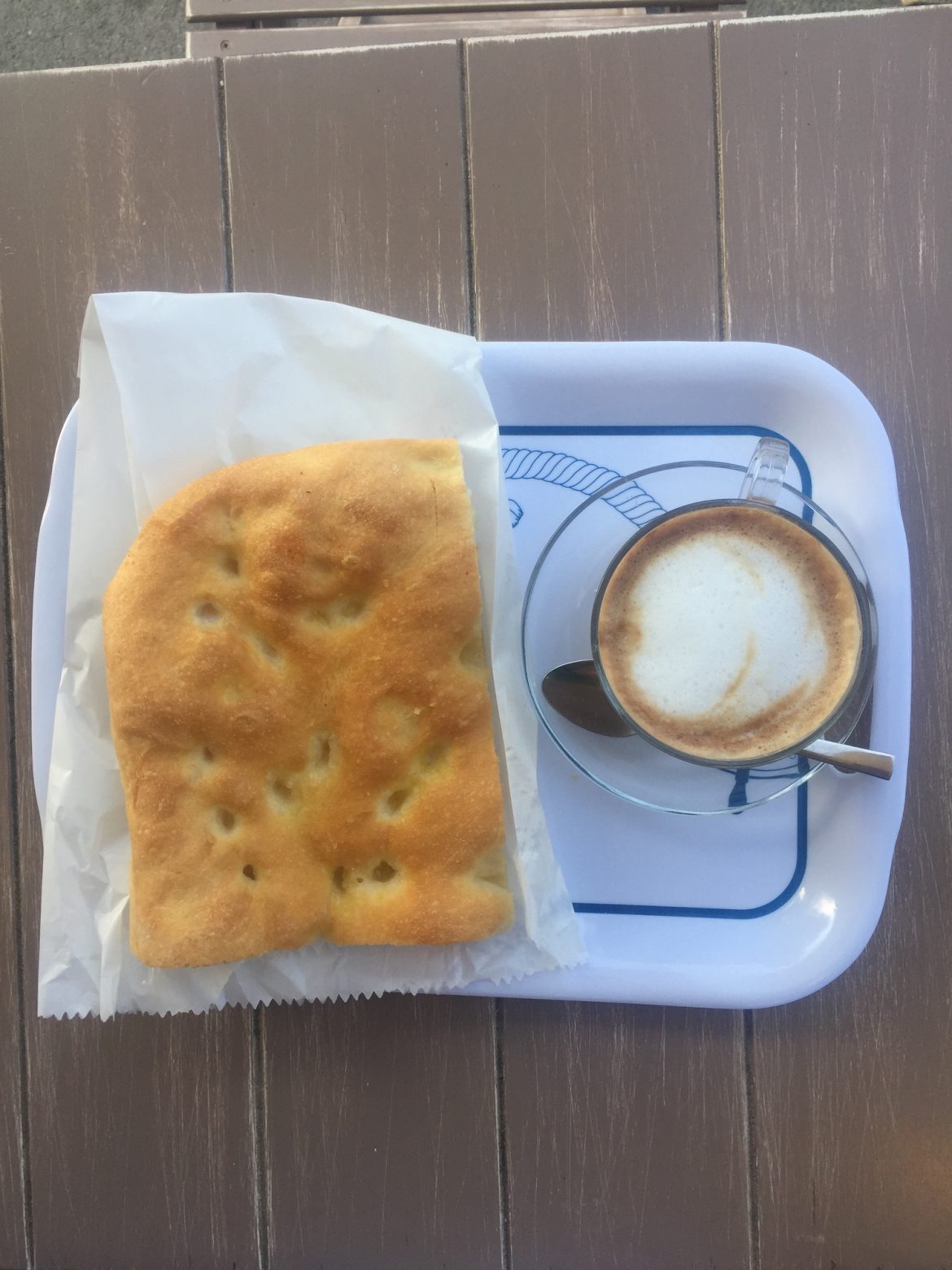 Cappuccino and Focaccia Italian Breakfast